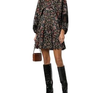 Sachin + Babi Black and Red Patterned Mini Dress